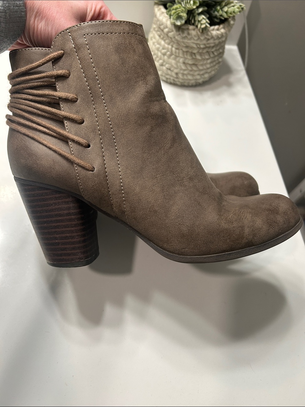 Madden Girl y2k Suede Stacked Heel Ankle Boot